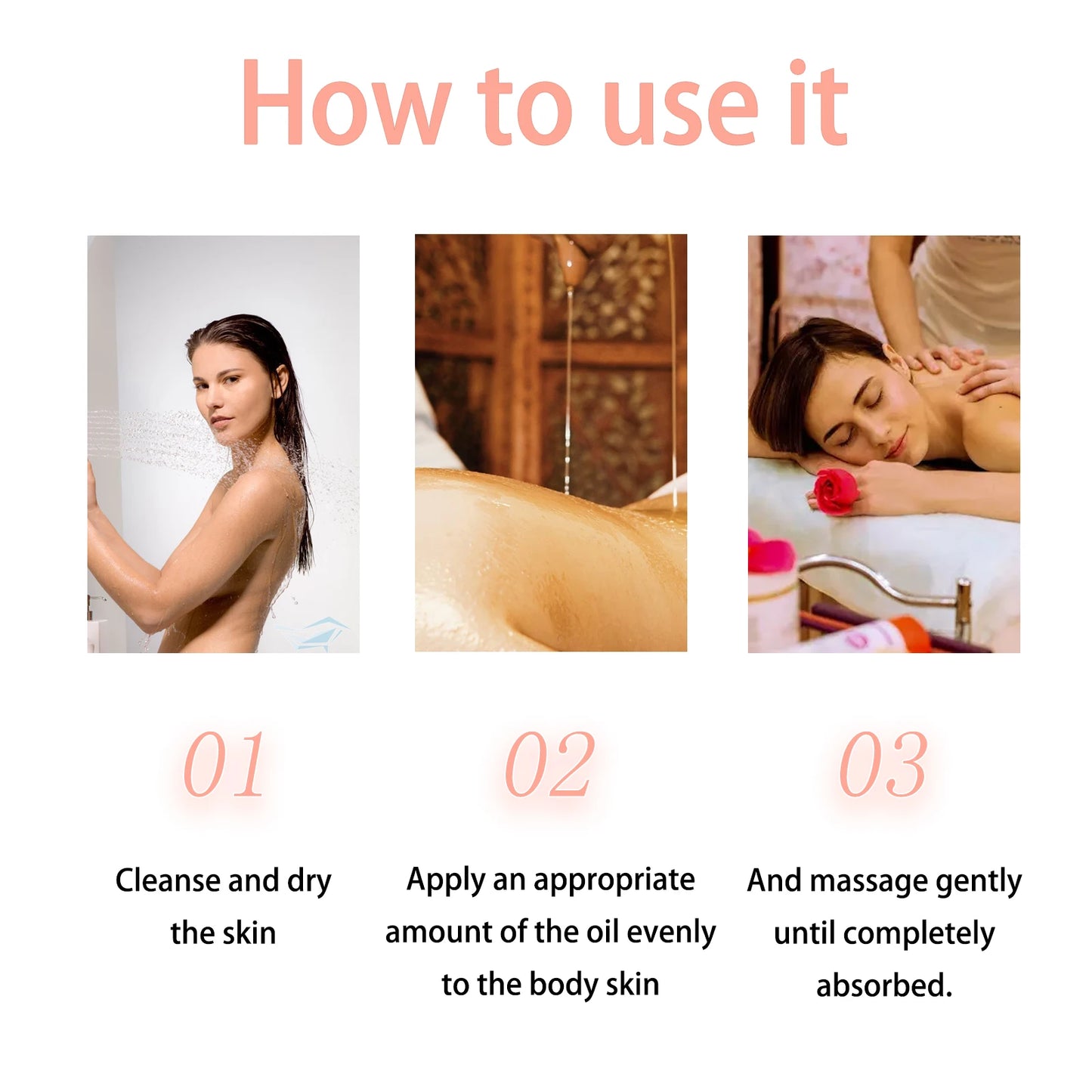 Oceaura Peach Scent Body Oil Reduce Dryness Improve Roughness Massage Skin Firming Promote Skin Texture Fruit Body Care Oil