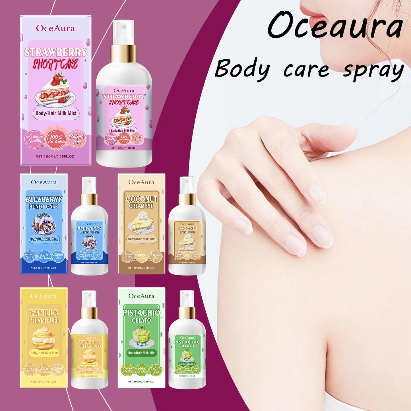 Body Hair Mist Spray Lasting Fresh Fragrance Daily Moisturizing Smoothing Refreshing Whole Body Hair Care Spray