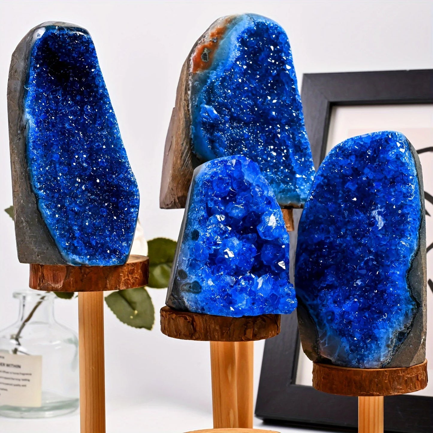 Stunning Blue Crystal Cut Base Cluster Quartz Specimens Crystal Healing Home Decoration Crystal Gift 1pc