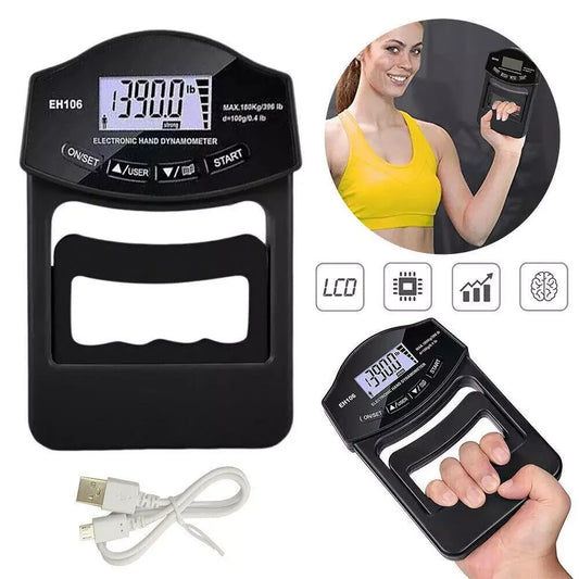 Electronic Grip Strength Tester 180kg Finger Gripper Strength Trainer With LCD Screen For Forearm Training Fitness Equipment