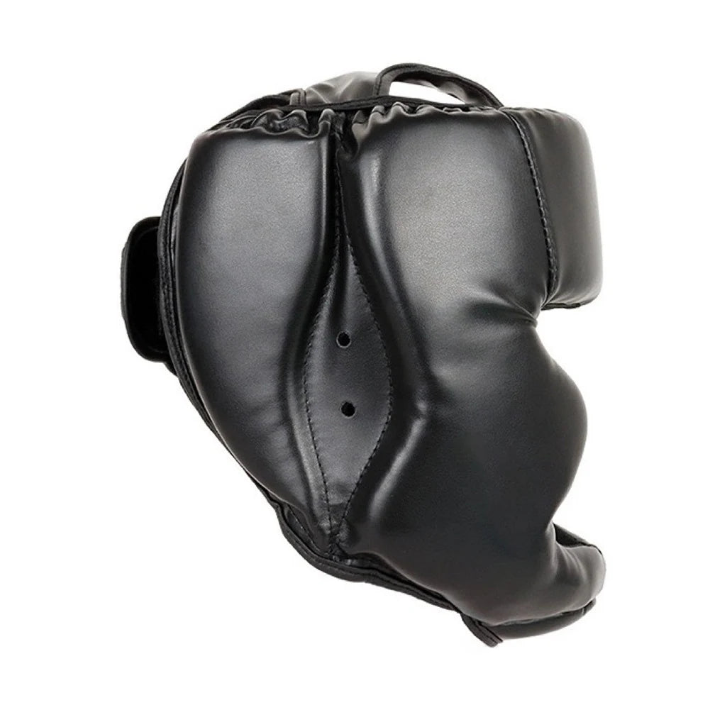Full-Covered Thickened Boxing Helmet PU Leather Karate Muay Thai Training Head Protector Taekwondo Head Guard for Men Women Kids