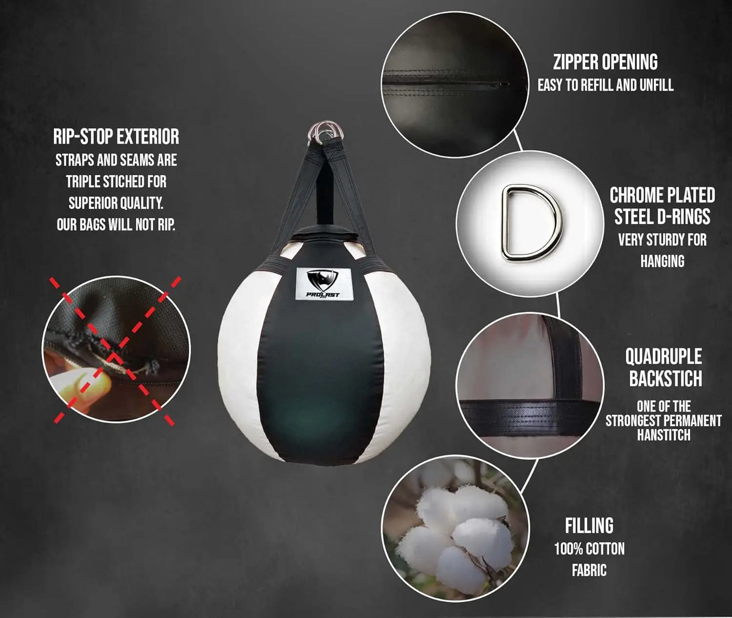 Wrecking Ball Heavy Bag Body Snatcher Professional Boxing Training Muay Thai MMA Specialty Punching Bag (Filled)
