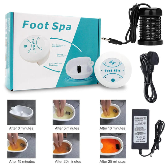 Detox Ionic Foot Spa Bath Massager Machine Mini Foot Bath Detoxifier Health Therapy Cleanse Footspa Vibration Care Arrays Aqua