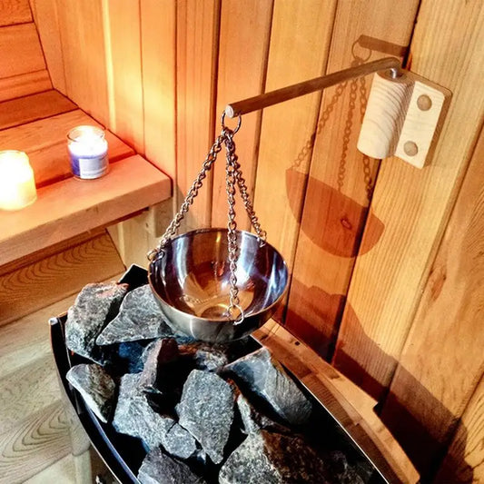 SPA Sauna Aromatherapy Oil Bowl Steam Stainless Steel Sauna Bowl Aroma Cup Essential Oil Heating pot Sauna Room Necessary Access