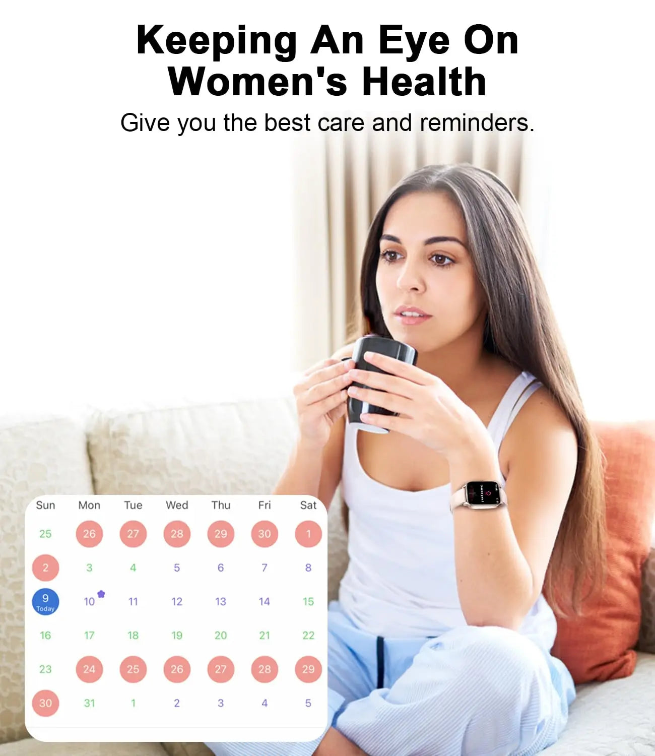 Android ladies' smartwatch (answer/make calls) 1.85-inch full touchscreen fitness tracker, pedometer/calorie/100+exercise mode,