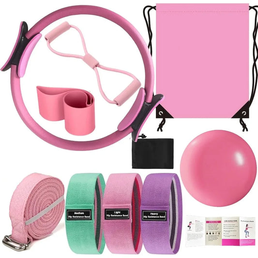 Pilates Essentials Kit for Women - Better Yoga Pilates Kit for Home Workouts with Pilates Ring and Ball Set, Booty Bands