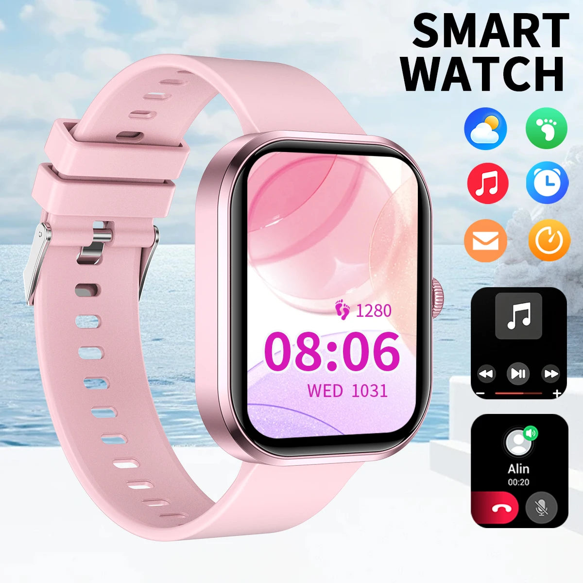 Multifunctional Smart Watch Men Women Bluetooth Connected Phone Music Fitness Sports Bracelet Sleep Monitor Smartwatch