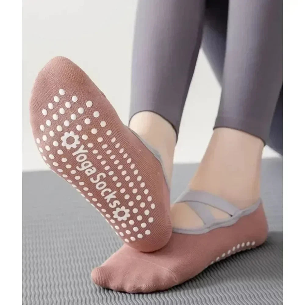 Yoga Sock Non-Slip Woman Socks Sports Fitness Pilates Silicone Breathable Summer Bandage Dance Ballet Solid Cycling Running