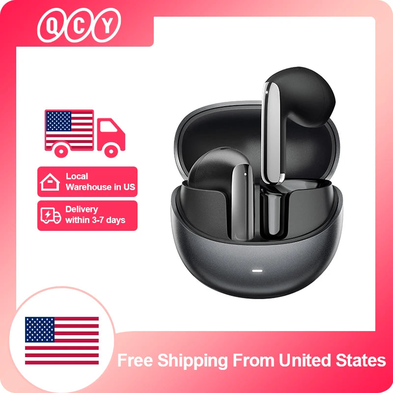 Wireless Earphone Hi-Res Audio with LDAC Bluetooth 5.3 Earbuds 6 Mic AI HD Call Multipoint Connection