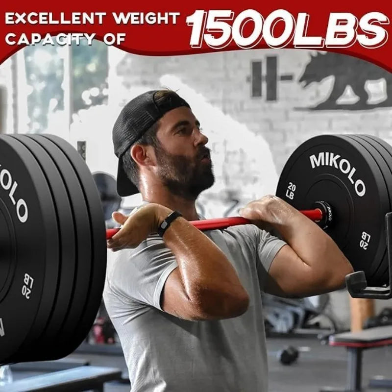 Mikolo 7ft Barbell, Barbell for Weightlifting and Powerlifting 45lb, Bar for 1500lbs Capacity,Weight Bar Fit 2” Standard Weights