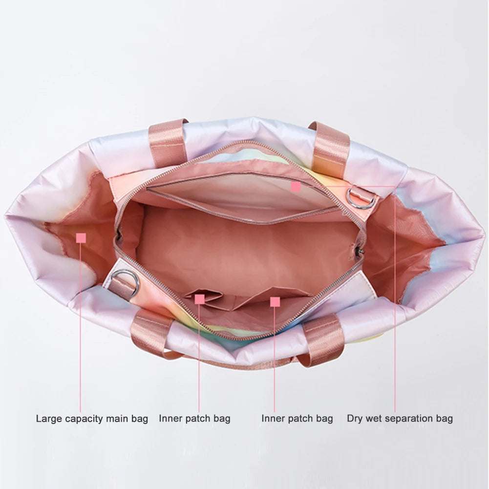 Sports Yoga Bag with Yoga Mat Holder Gym Tote Bag LightWeight Dry Wet Separation with Zipper&Handle Gym Essentials Accessories