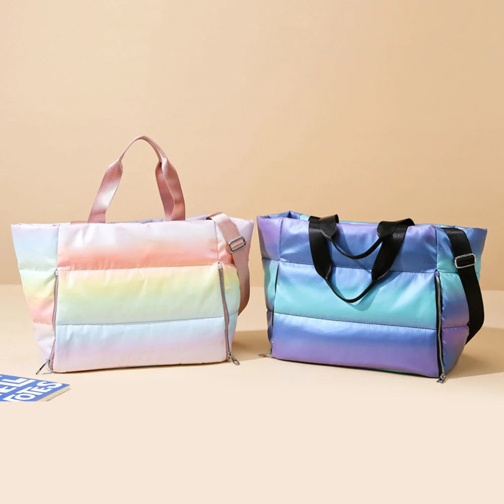 Sports Yoga Bag with Yoga Mat Holder Gym Tote Bag LightWeight Dry Wet Separation with Zipper&Handle Gym Essentials Accessories