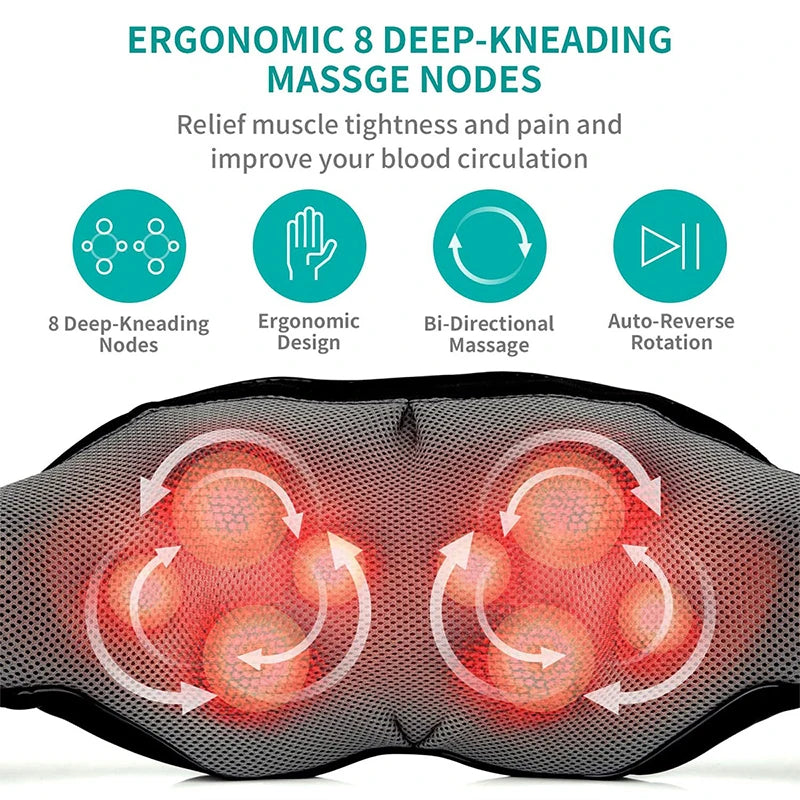 Shiatsu Shoulder and Neck Massager Electric Deep Tissue Kneading Full Body Massage to Legs Muscles Back Massage Shawl