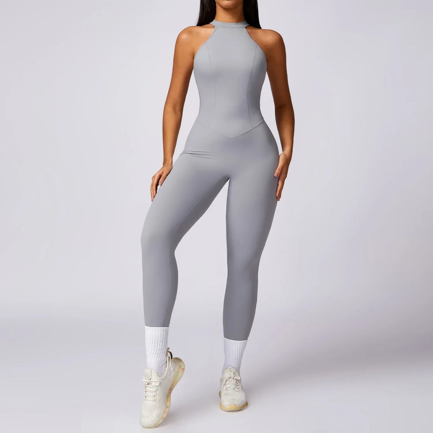 Sexy Hollow Scrunch Sporty Jumpsuits Push Up Women Sportswear One Piece Yoga Jump Suits Gym Outfit Female Fitness Overalls Black