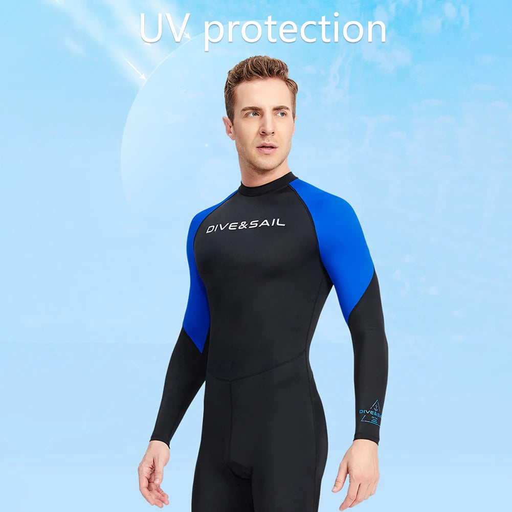 Men Diving Skin Clothes with Zipper Sunscreen Snorkeling Surfing Swimsuit Elastic Anti-scratch Breathable Water Sports Equipment