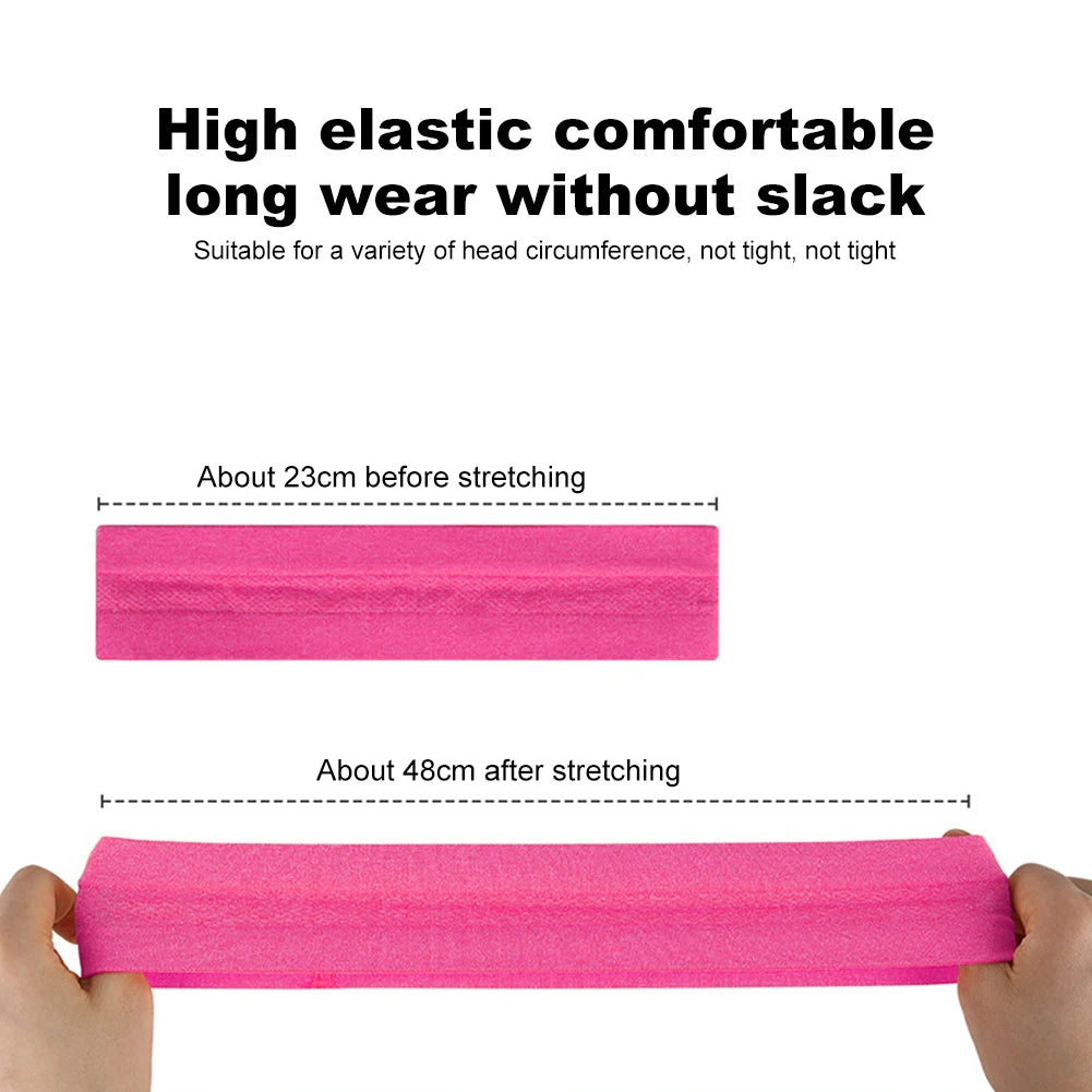 Sports Headband Elastic Hair Wrap Moisture Wicking Workout Sweat Bands Anti Slip Breathable for Yoga Tennis Basketball