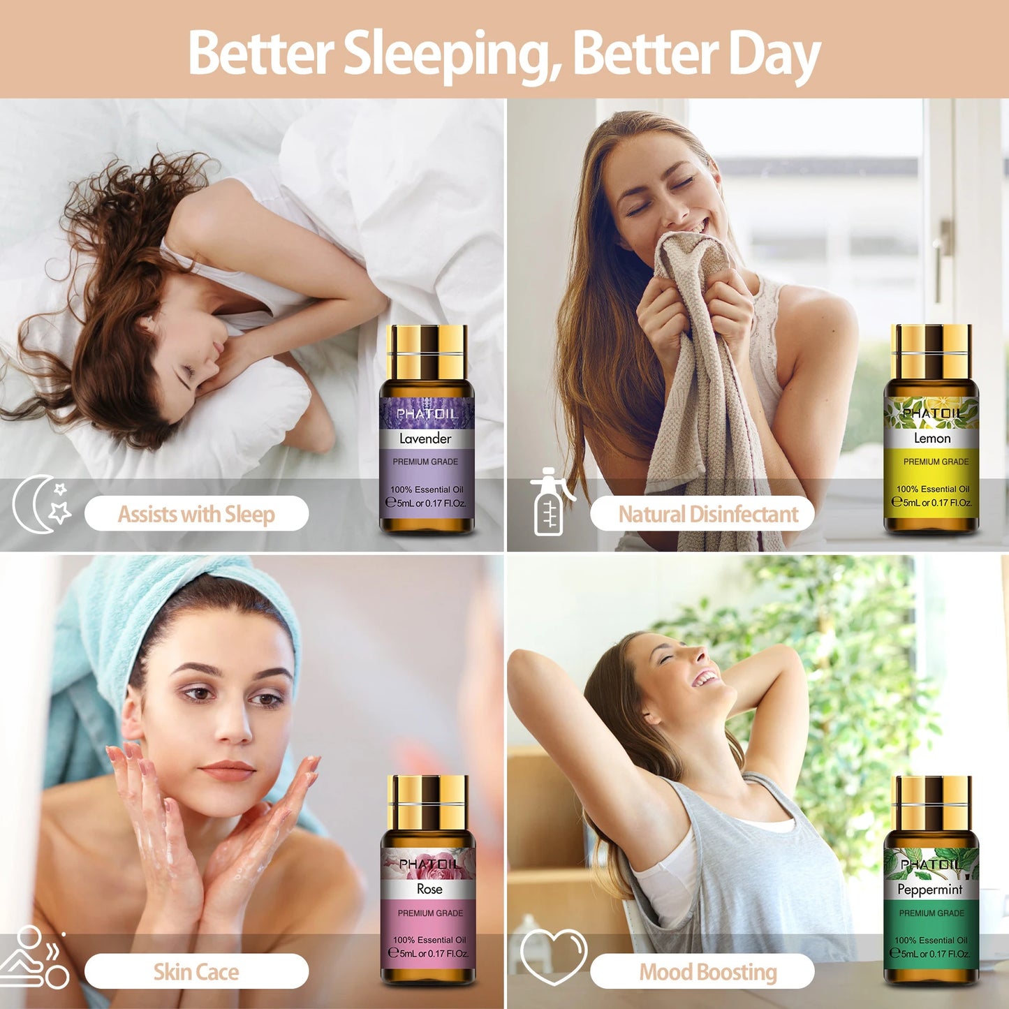 15pcs Essential Oils Set Natural Plant Aroma Essential Oils Diffuser Eucalyptus Vanilla Mint Lavender Rose Tea Tree Oil