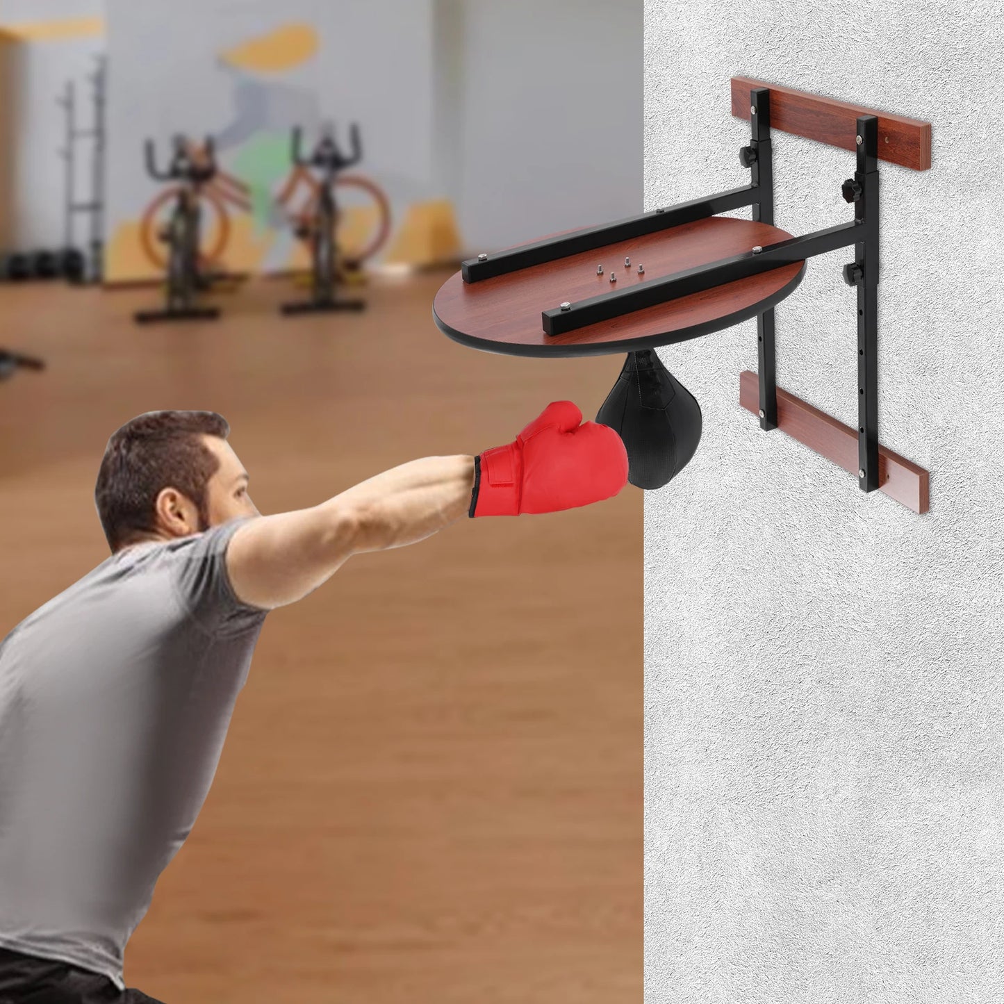 Wall-Mounted Adjustable Speed Bag Platform Kit Swivel Punching Fitness Training