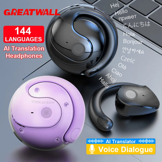AI Real-Time Translation Wireless Bluetooth Earphones Supporting Over 100 Voice Languages Translation Headphones