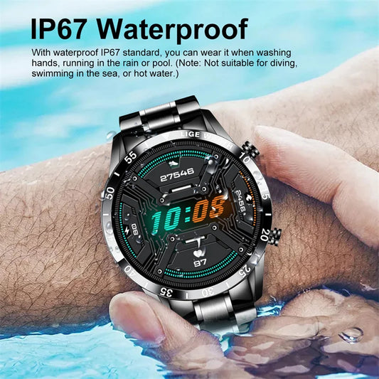 Stainless Steel Smart Watch Wrist Watch Mature Men Luxury Men Sport Fitness Bluetooth Call Mature Men's Smartwatch Outdoors