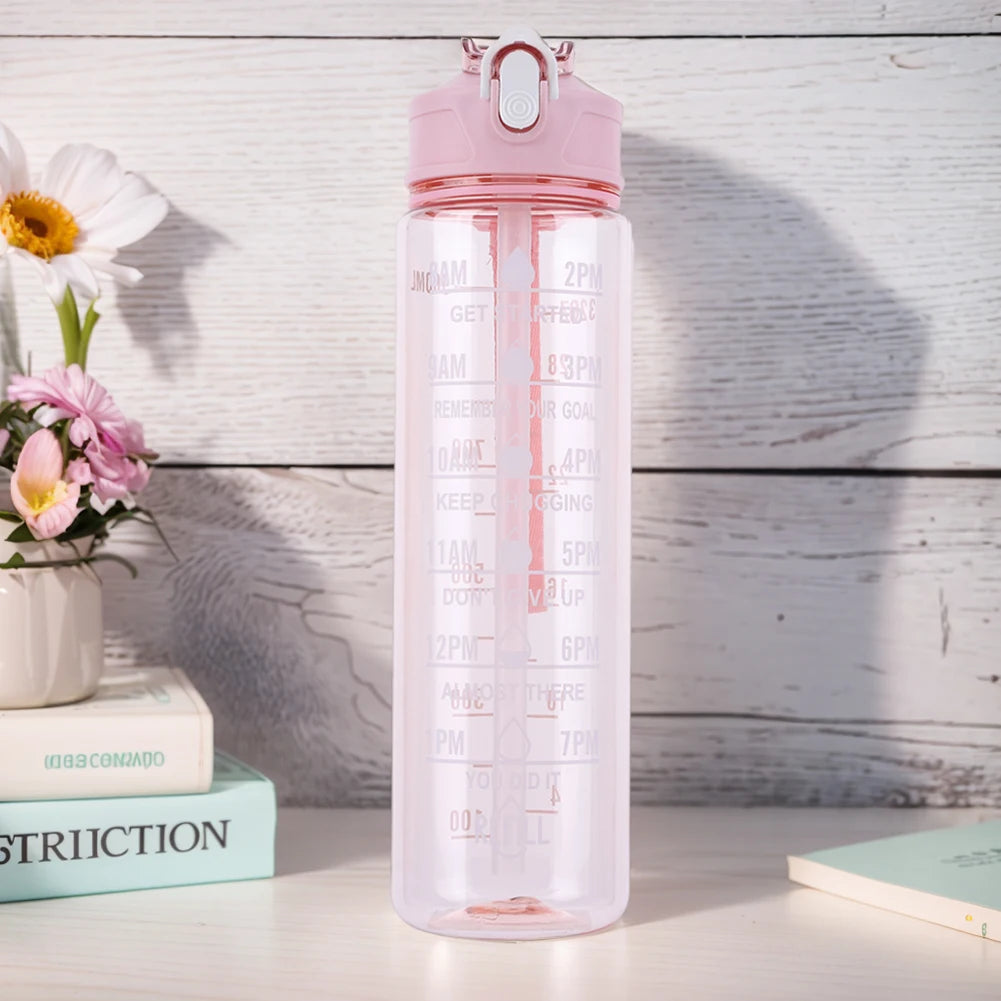 800ml Sports Water Bottle Leakproof Outdoor Travel Bottle Large Capacity Motivational Drinking Bottle for Outdoor Sports
