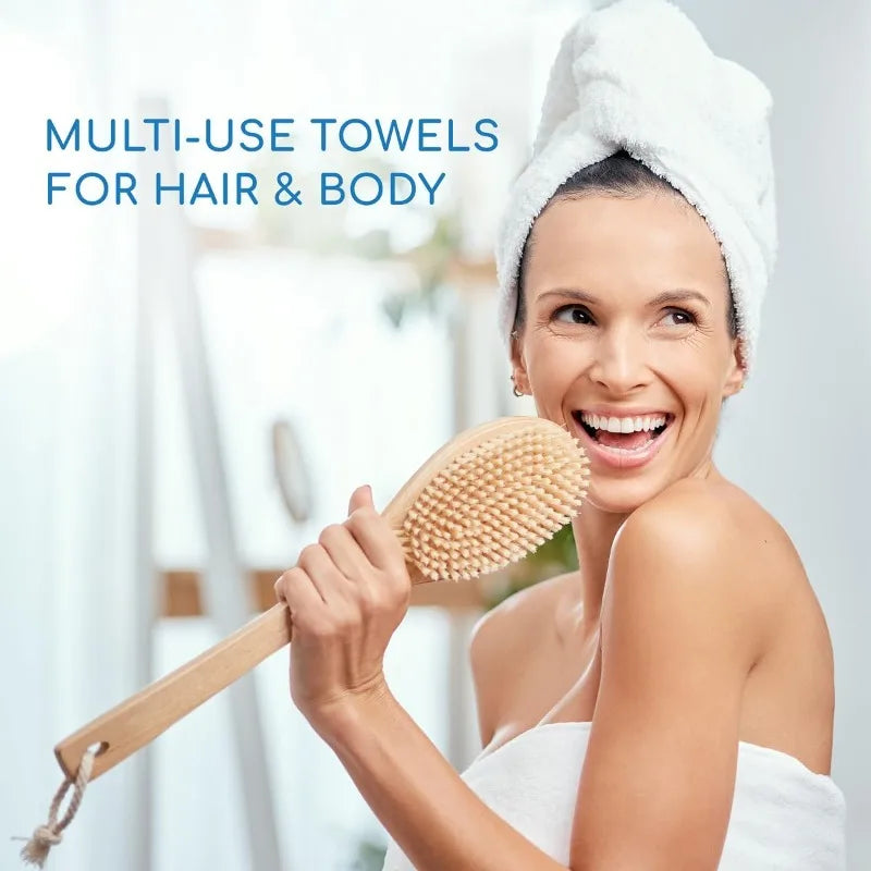 Bulk-Friendly Essentials Practical Cotton Towels  Economical 20" by 40" Multi-Purpose Towel  (White) - 36 Pack