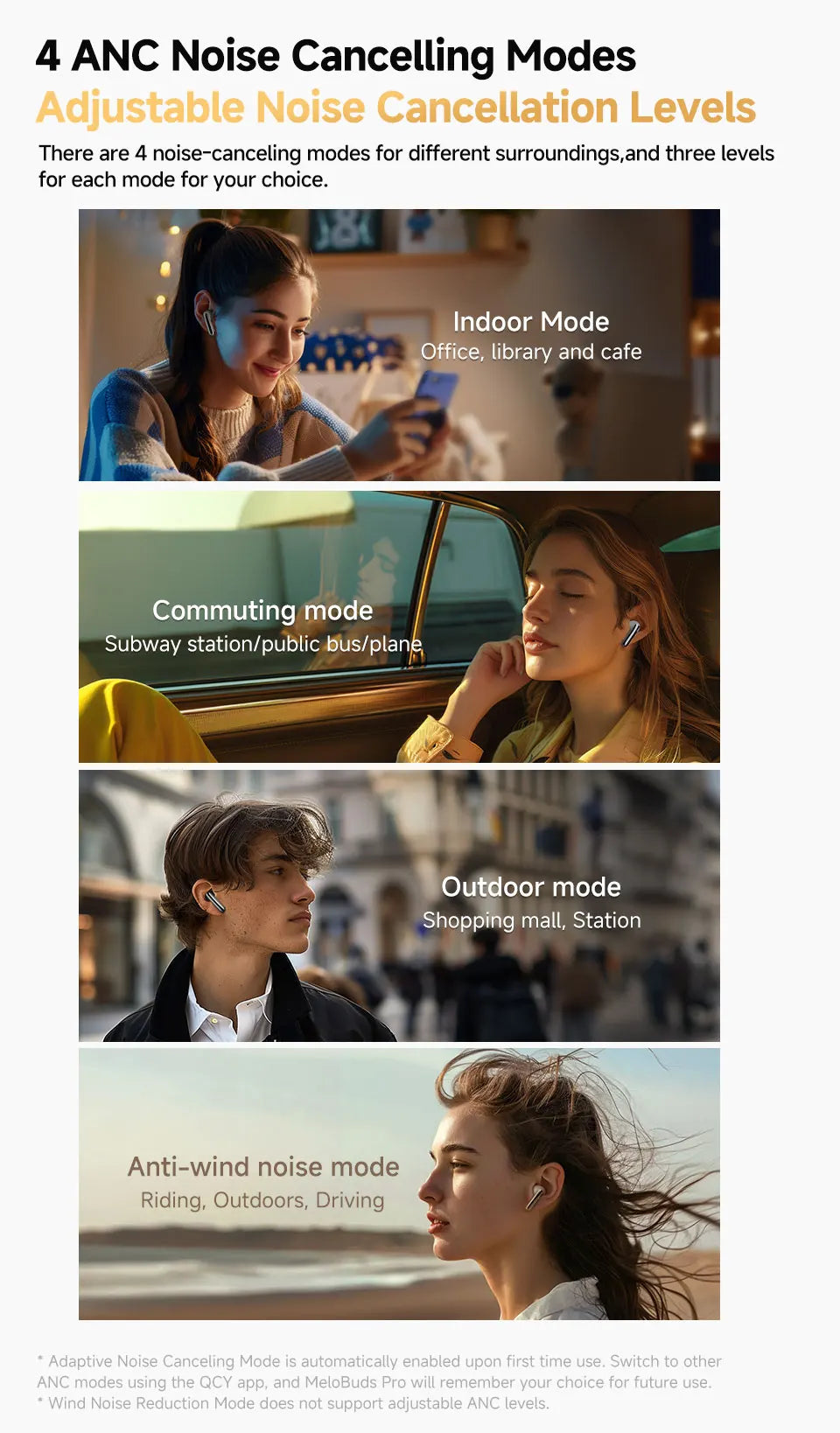 ANC Bluetooth 5.3 Earphones Wireless 46dB Hybrid ANC Hi-Res LDAC Earbuds 6 Mic Headphones 34H in-Ear Detection