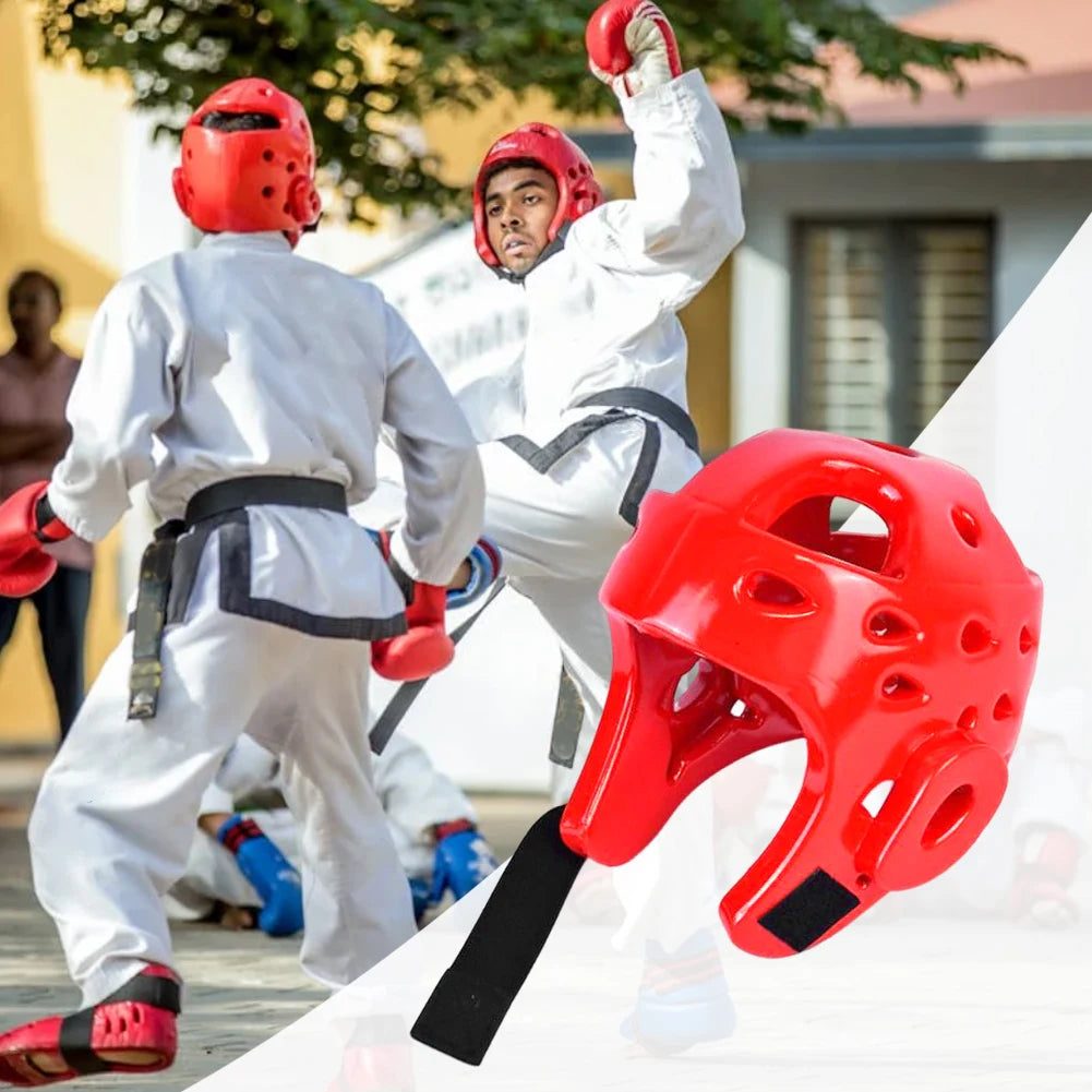 Taekwondo Helmet Martial Arts Headgear Head Protection Muay Thai Helmet PU Kickboxing Helmet for Taekwondo Kickboxing