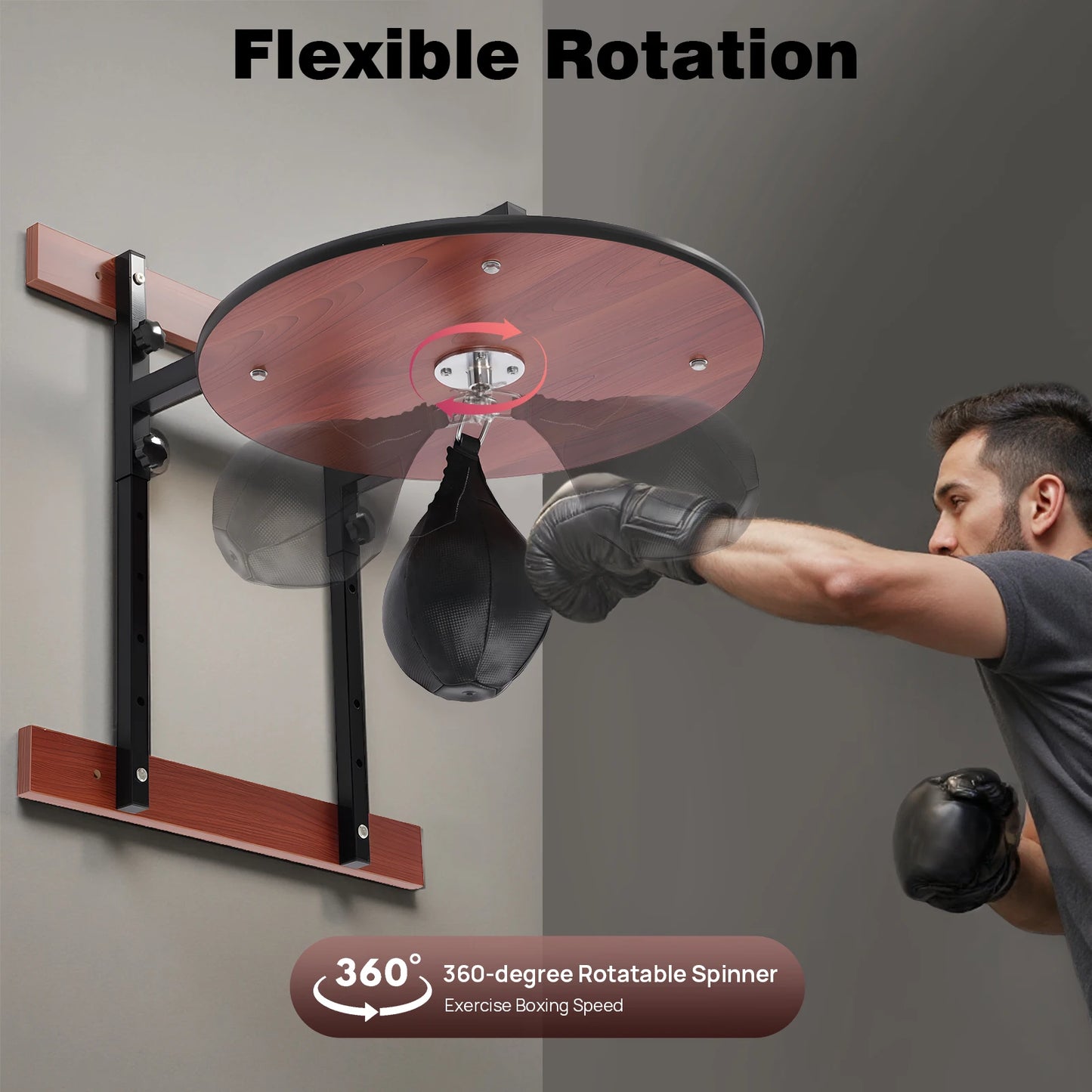 Wall-Mounted Adjustable Speed Bag Platform Kit Swivel Punching Fitness Training