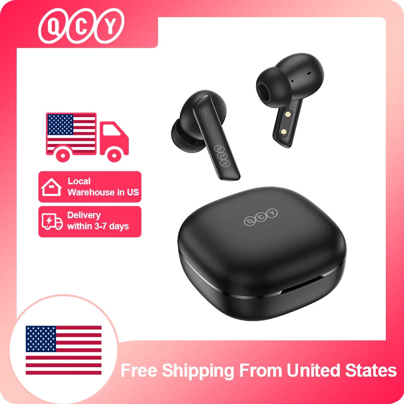 Wireless Earphone 40dB Noise Cancelling Bluetooth 5.2 Headphone 6 Mic ENC HD Call TWS Earbuds Transparency Mode