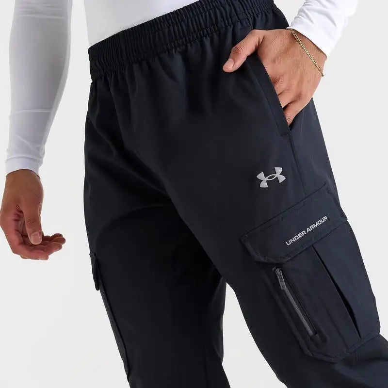 Men's Woven Cargo Jogger Pants Breathable Sports Sweatpants for Fitness & Training