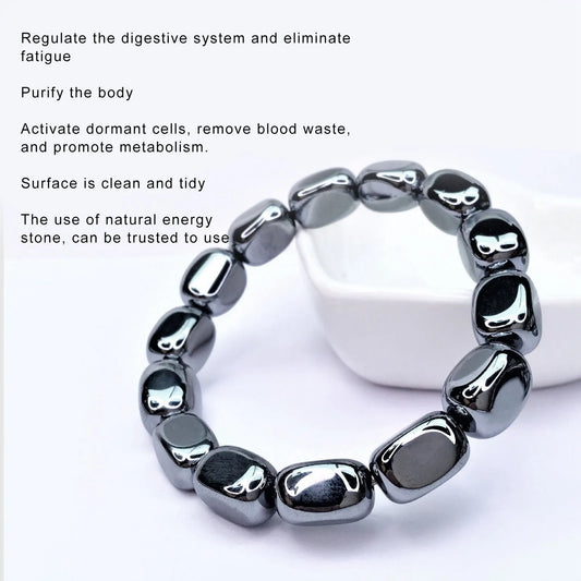 Terahertz Healing Stone Bracelet Terahertz Bracelet  Loose Elastic Natural Beads Terahertz Bracelet for Women Men