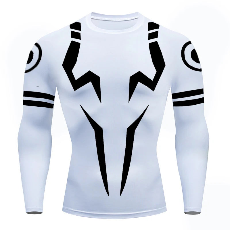 3D Print Compression Shirts for Men Athletic Quick Dry Tshirts Tops Gym Workout Fitness Undershirts Baselayers Anime Rash Guard