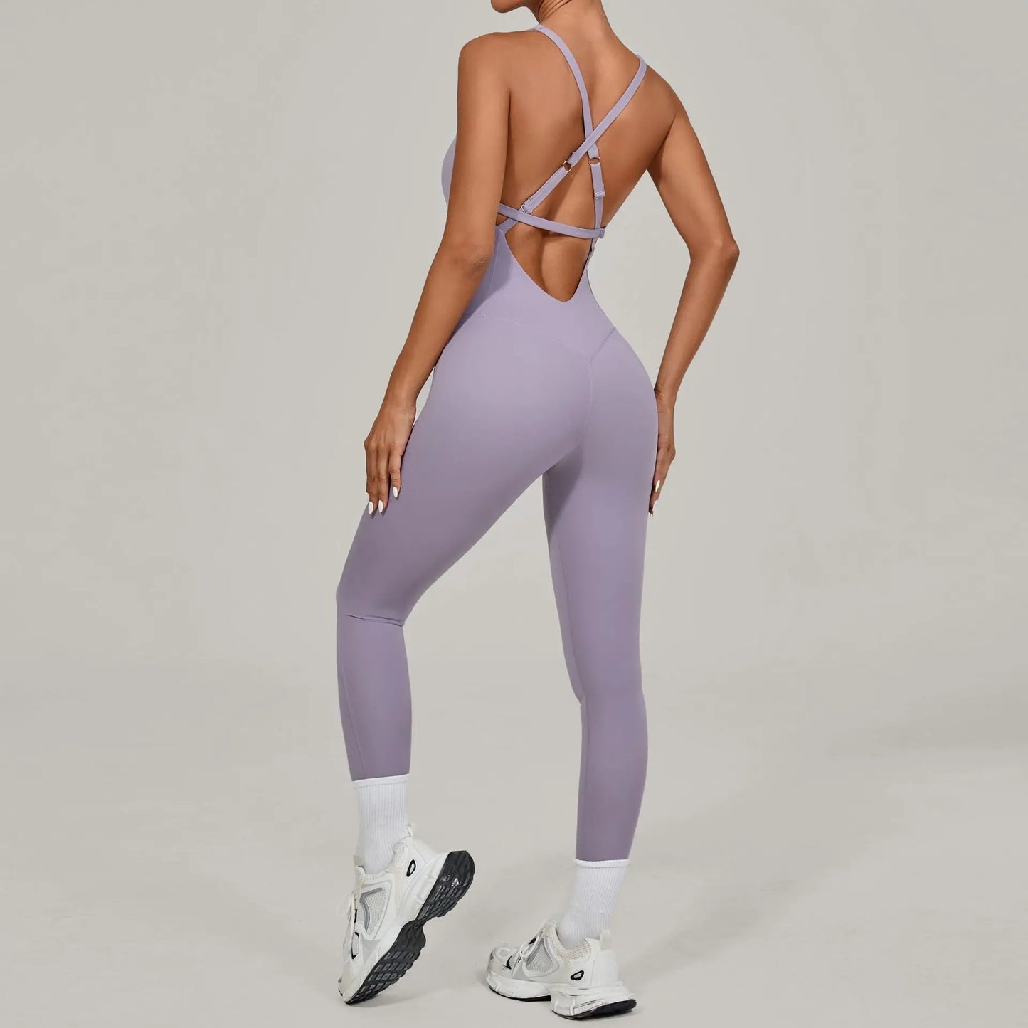 Sexy Cross Hollow Backless Gym Tight Jumpsuit Women Sport Outfit One Pieces Workout Clothes Sleeveless Yoga Fitness Overalls New