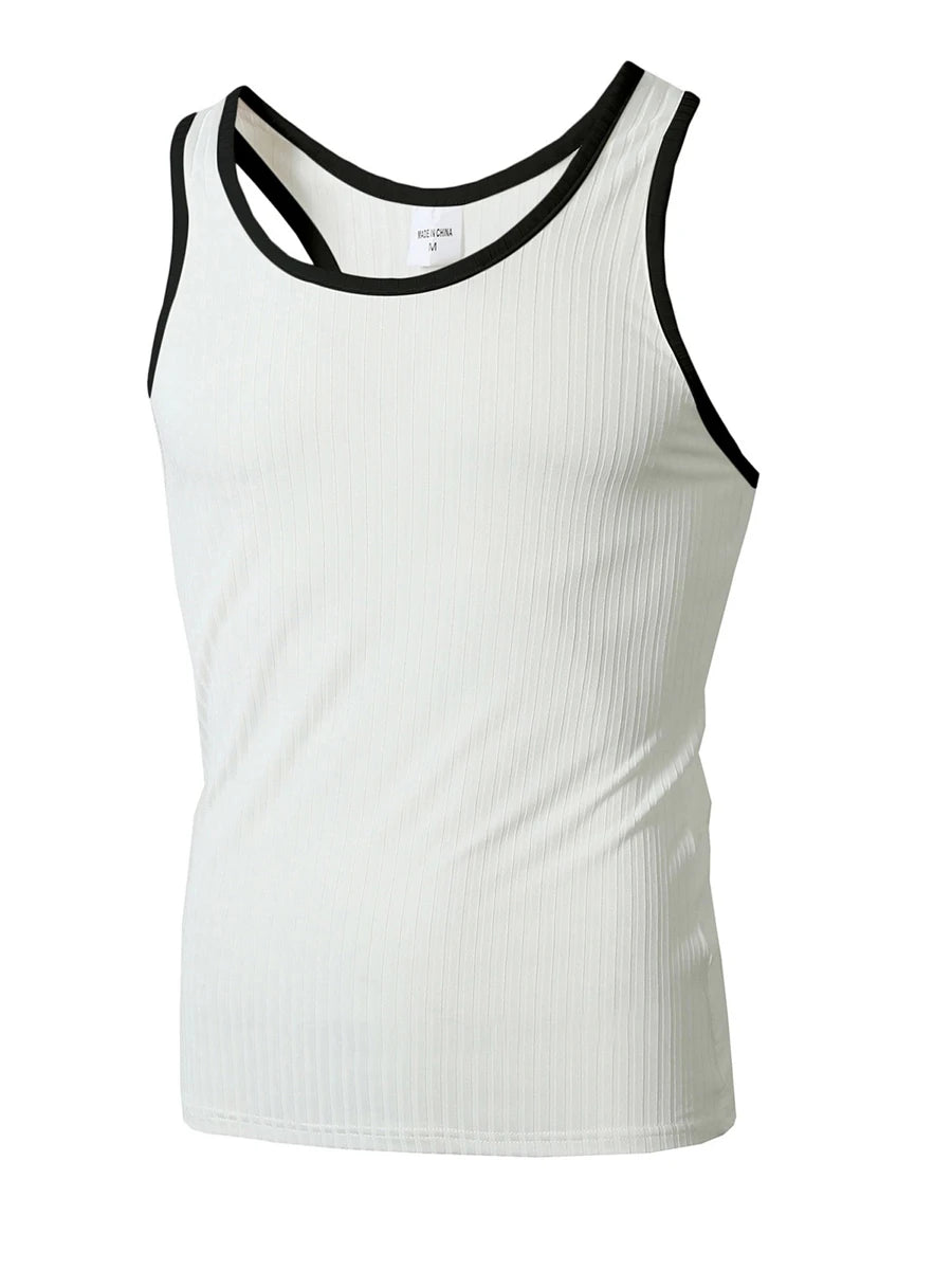 Men s Sleeveless Muscle Tank Tops with Racerback Design for Workout Training and Gym Fitness - Casual Streetwear Style