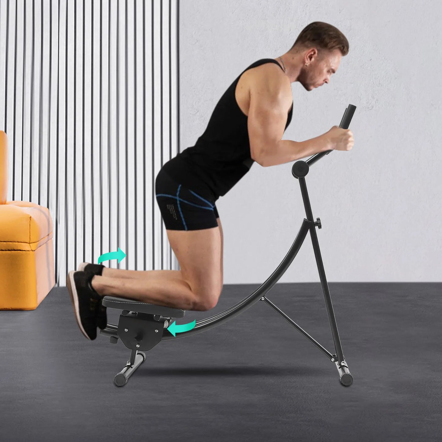 Ab Machine, 150kg/330lbs Weight Capacity, Foldable, Core & Abdominal Exercise Fitness Equipment for Home Gym