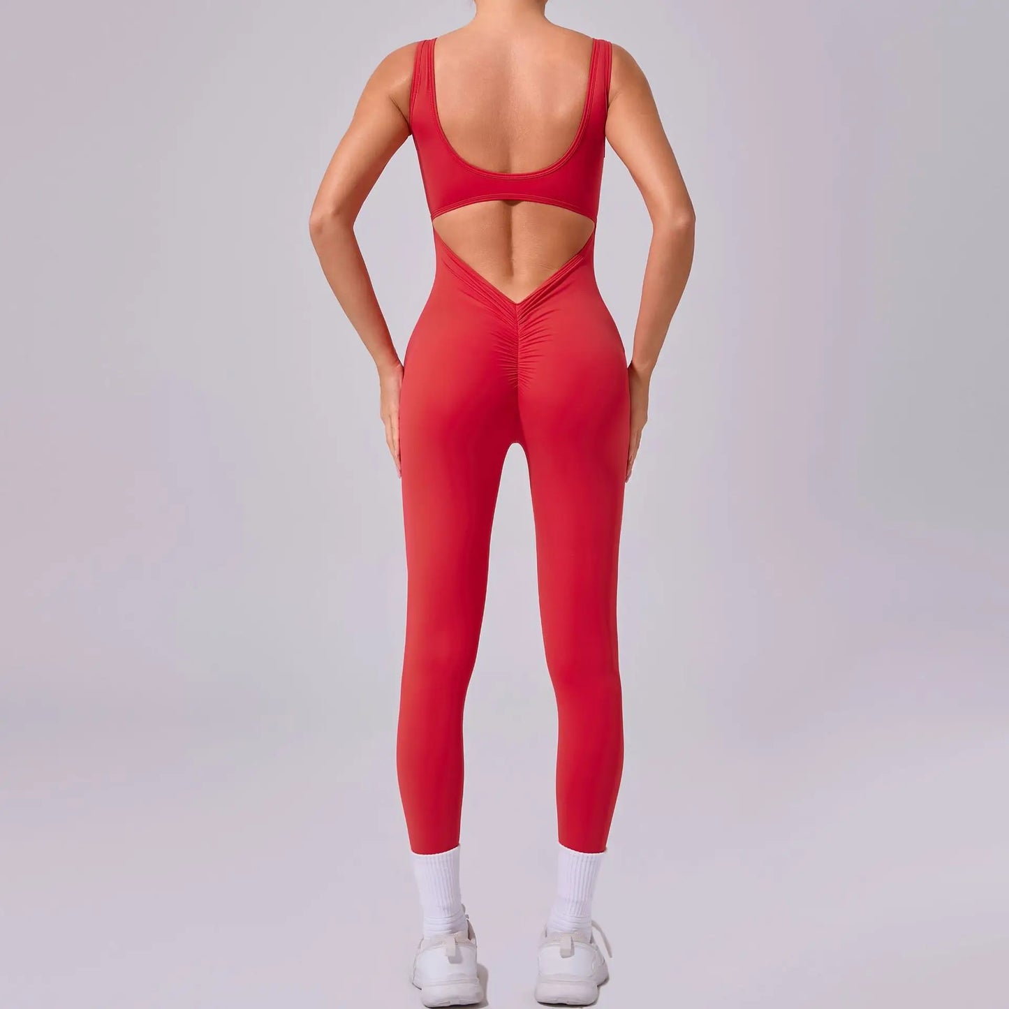 Sexy Back V Jumpsuit Gym Set Women Training Yoga Suit Sportswear Women Sports Jumpsuit Fitness Rompers Stretch Workout Bodysuits