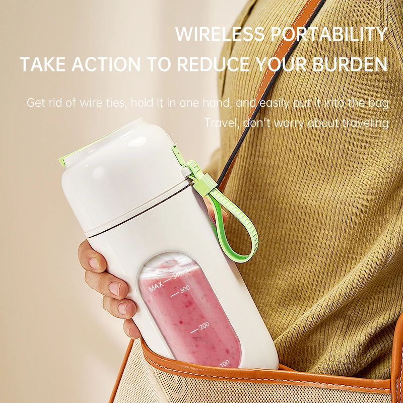 USB rechargeable portable electric juicer, 350ml, 12 blades, detachable, easy to clean, can be used for smoothies, milkshakes