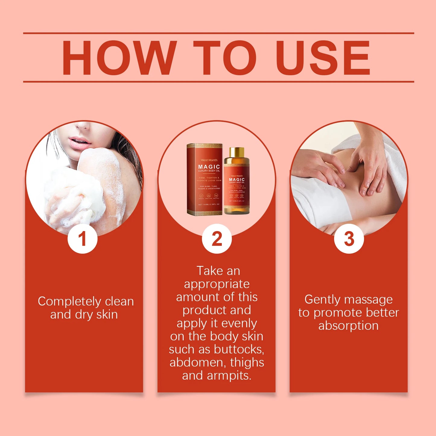 Body Tightening Skin Oil Daily Massage Reduce Sagging Moisturizing Glowing Skin Tone Lifting Body Essential Oil