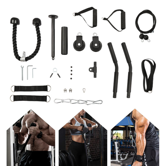 Fitness Cable LAT Pulley System Pull Down Machine Attachments Workout Equipment