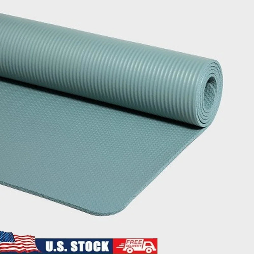 Yoga Mat 6mm High Tack Grip Nitrile Rubber Lightweight Cushioning Yoga Pilates Low Impact Exercises Home Studio