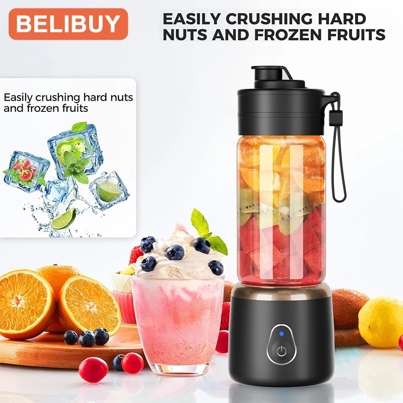 450ML Electric Juicer Cup 2 Cups For Travel Portable Juicer Mixer Usb Charge Fresh Fruit Juice Personal Blender Smoothie