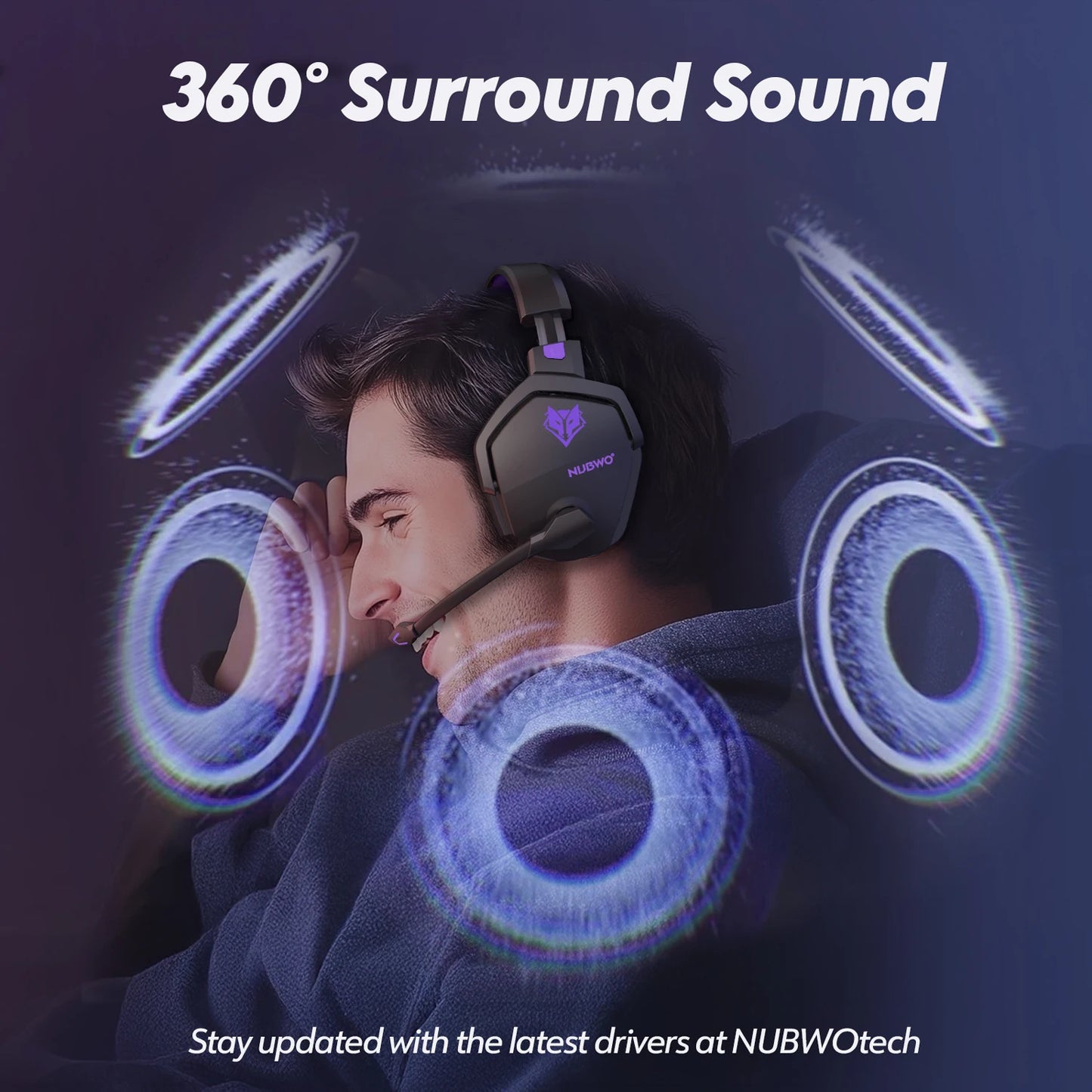 Dual Wireless Headsets Gamer with Microphone for PS5, PS4, PC, Mobile, Switch, 2.4GHz Bluetooth 5.3 Gaming Headphones