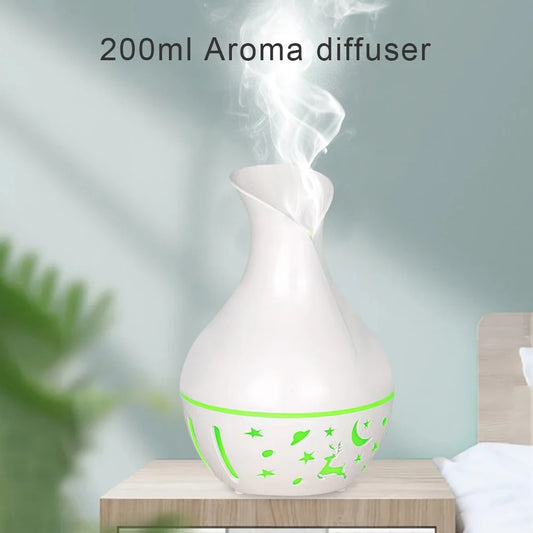 200ML air humidifier Aromatherapy machine Ultrasonic essential oil diffuser Cold mist machine USB air moisturizer with two bottl