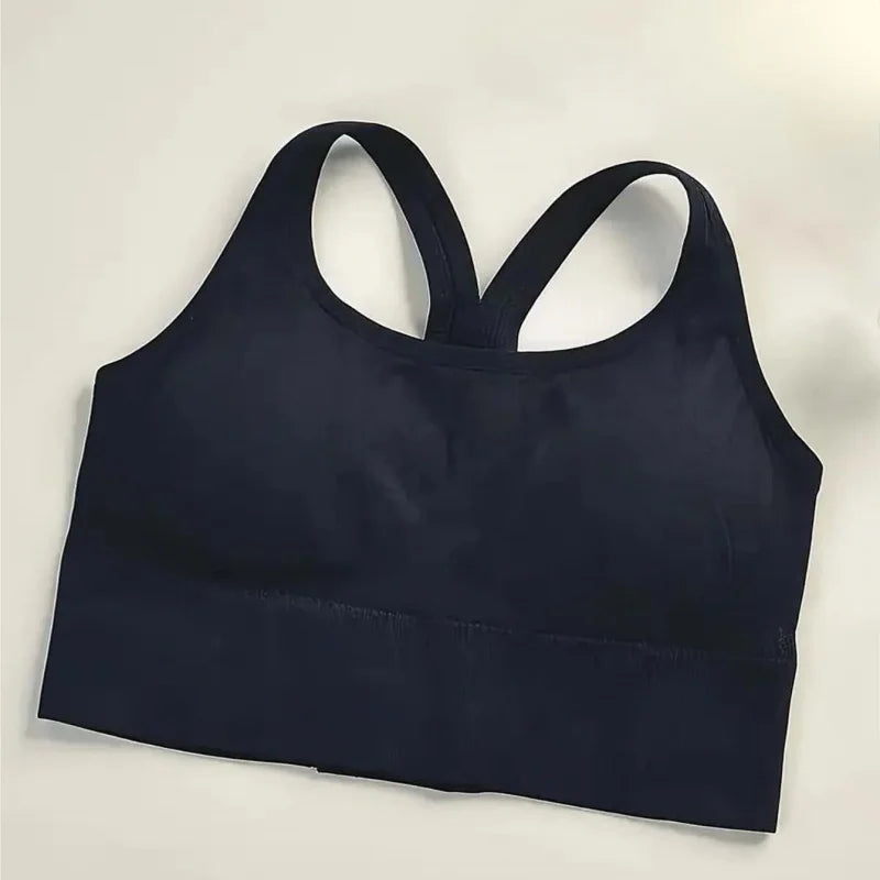 Plus Size Women's Cross-Design Shockproof Sports Bras with Adjustable Back Clasps - Yoga & Fitness Underwear