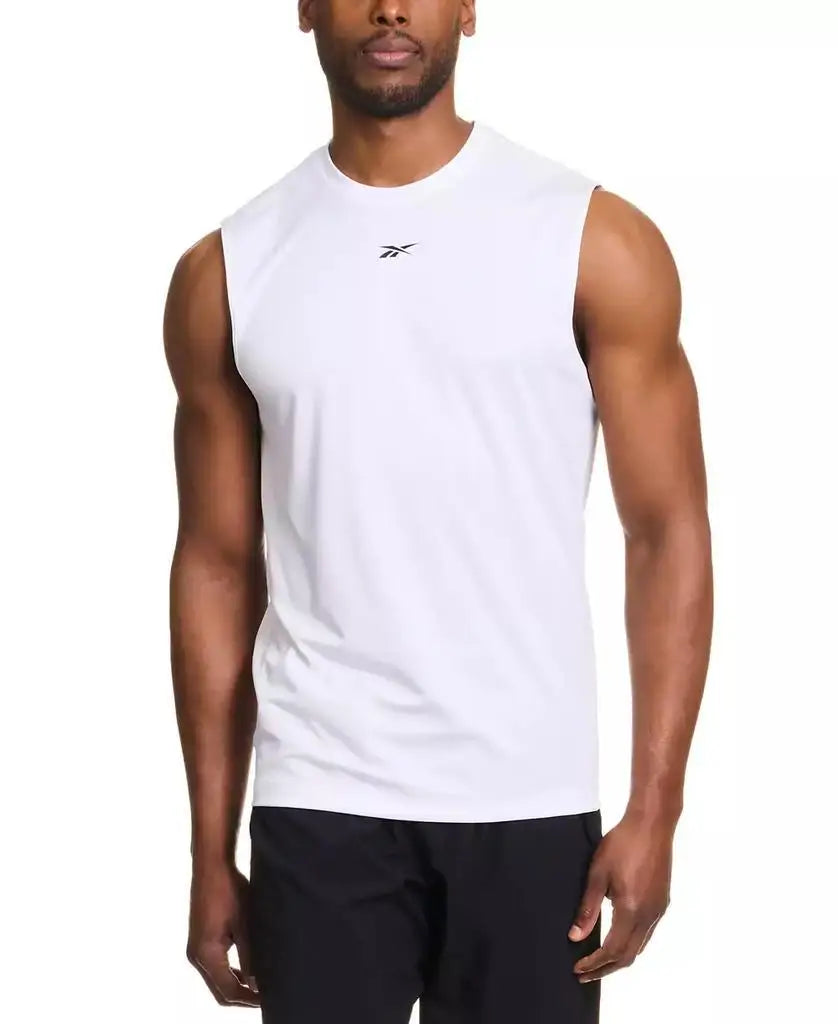 Men's Sleeveless Tank Top Breathable Workout Shirt Fitness Running Sports Black/White