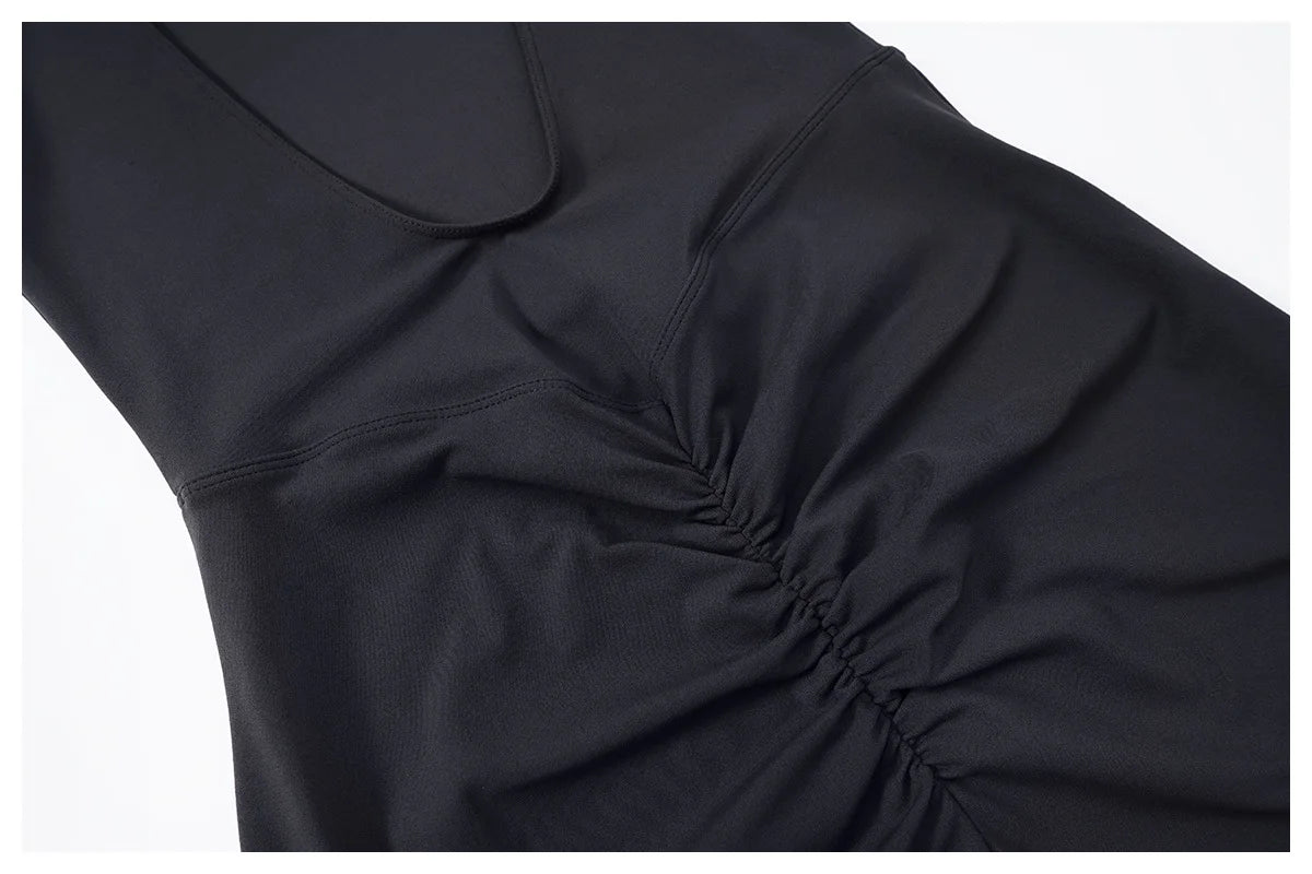 Sexy Backless Scrunch Bodycon Flared Jumpsuits Women Sportswear Gym Outfit One Piece Yoga Set Sleeveless Fitness Sport Overalls