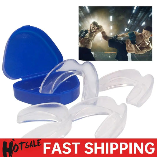 4Pcs Mouth Guard with Storage Case Anti-Grinding Teeth Protection Stop Bruxism Sports Mouth Guard for Teeth Clenching at Night