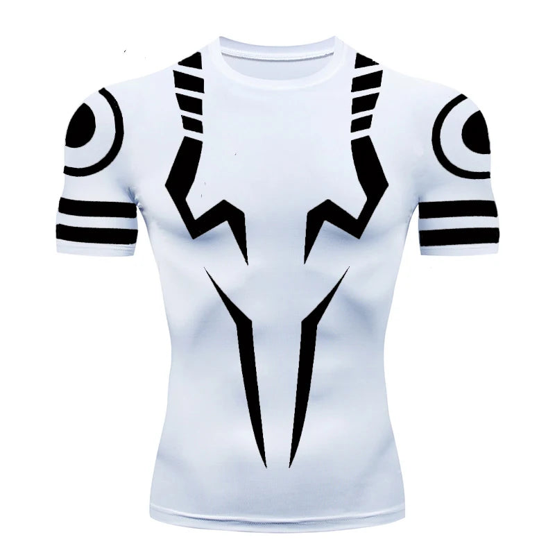 3D Print Compression Shirts for Men Athletic Quick Dry Tshirts Tops Gym Workout Fitness Undershirts Baselayers Anime Rash Guard