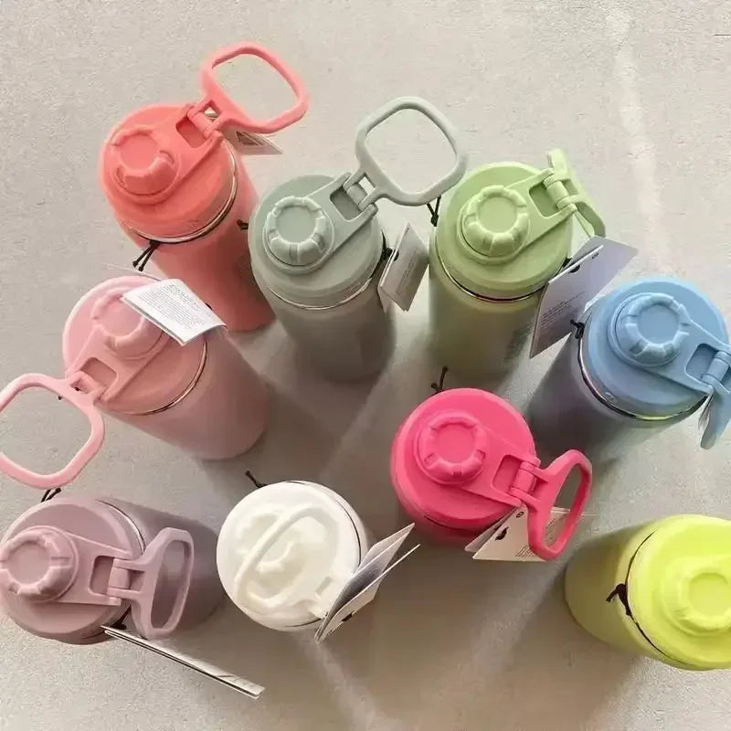 Solid Color Back to Life Sports water bottle 710ml Stainless Steel Pure Titanium Vacuum Portable Leakproof Insulated Water Cup